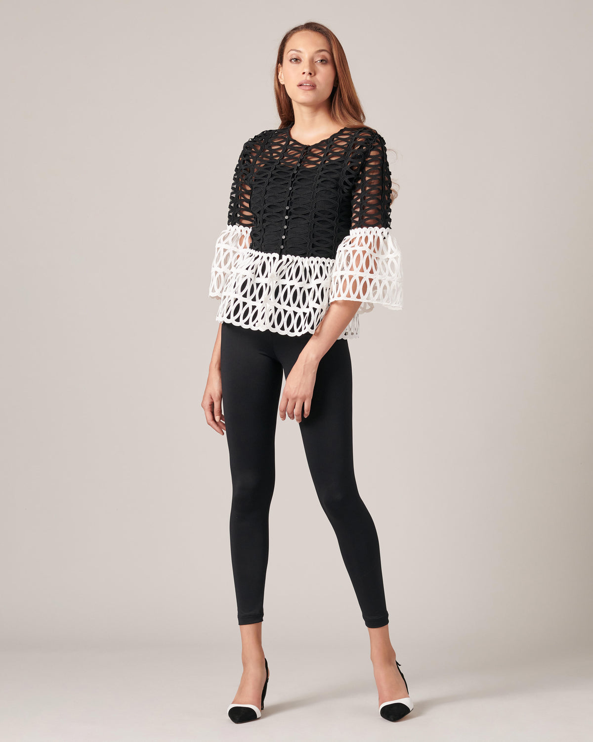 Women's Blouse MAYOKO Black White Size 38