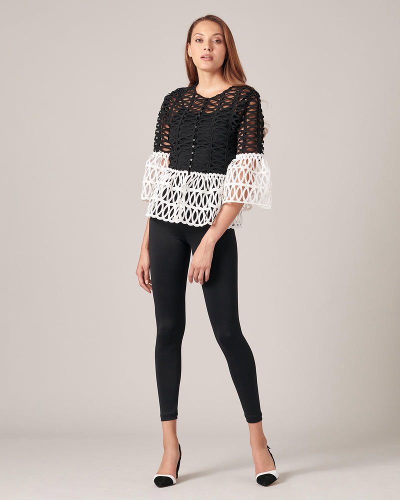 Women's Blouse MAYOKO Black White Size 36