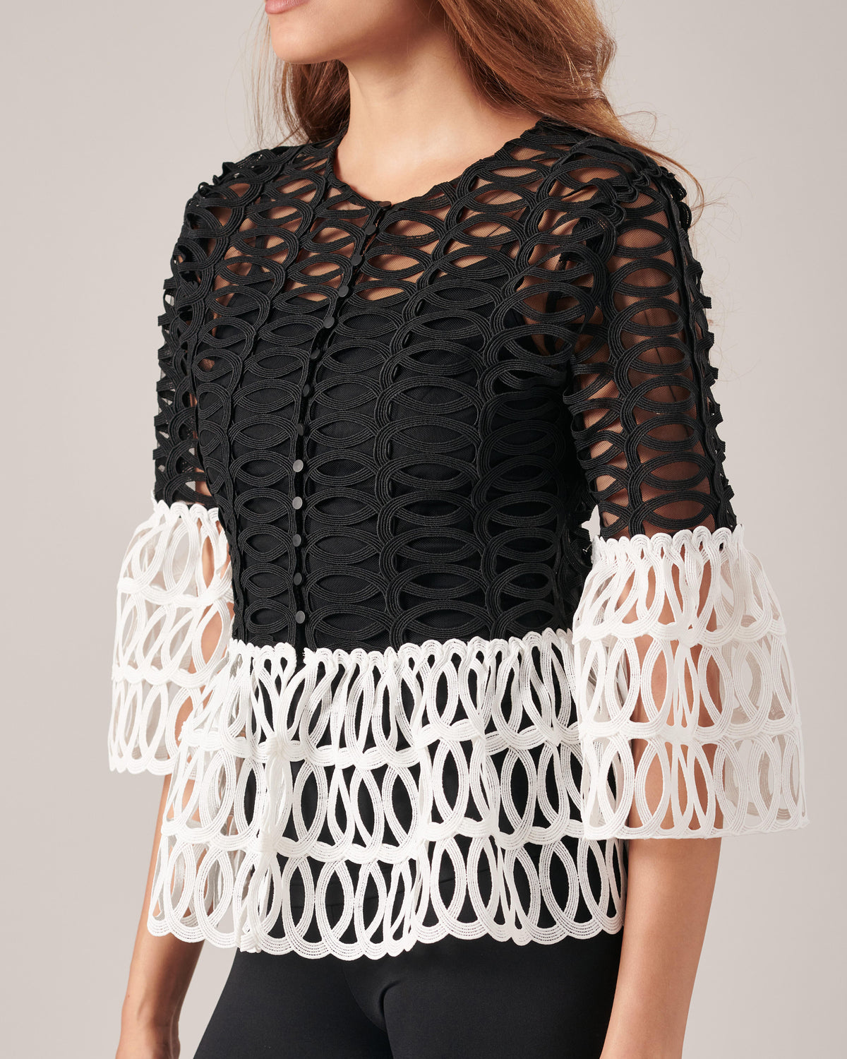 Women's Blouse MAYOKO Black White Size 40