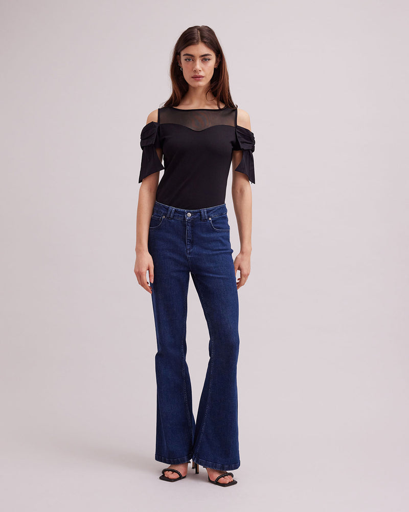 Anne Fontaine Women's T-Shirt VIRTYL-P20 Black Size 44