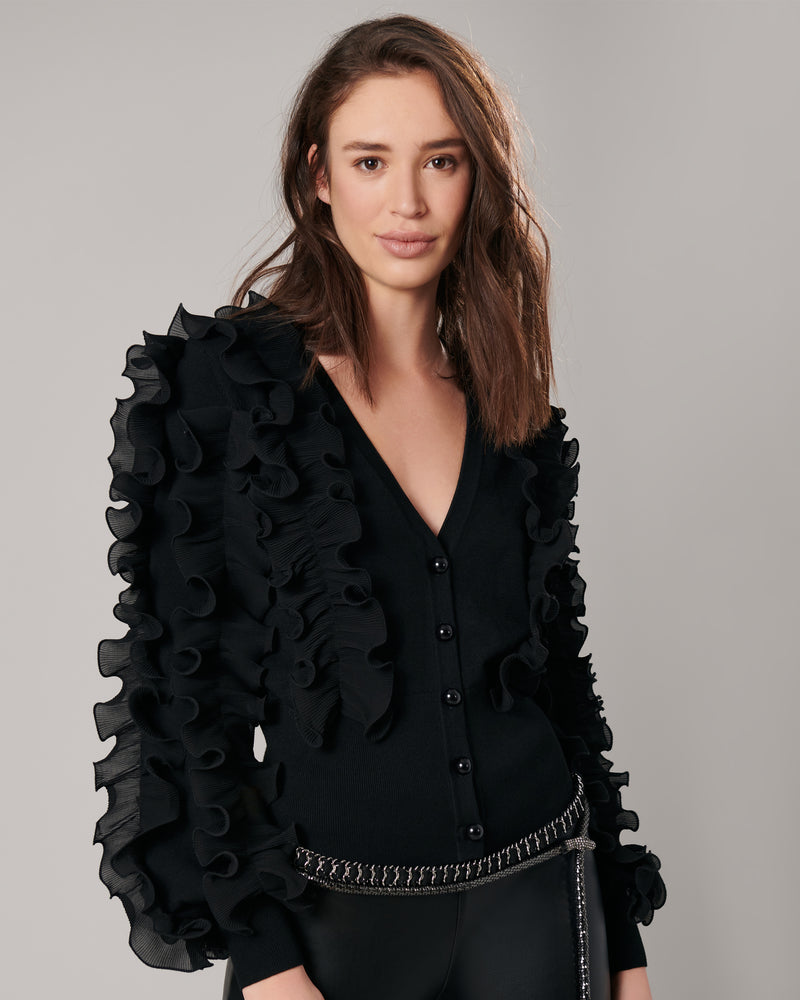 Anne Fontaine Women's Cardigan CILINE Black Size 38