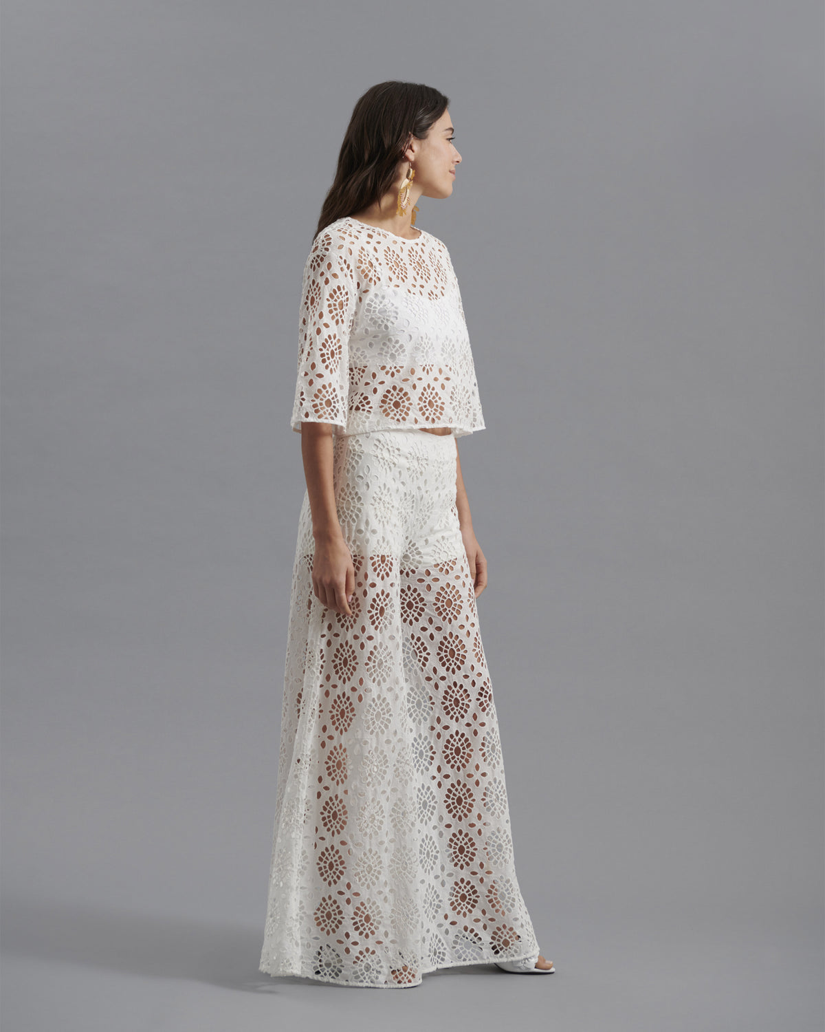 Women's Trouser CORFOU White Size 40