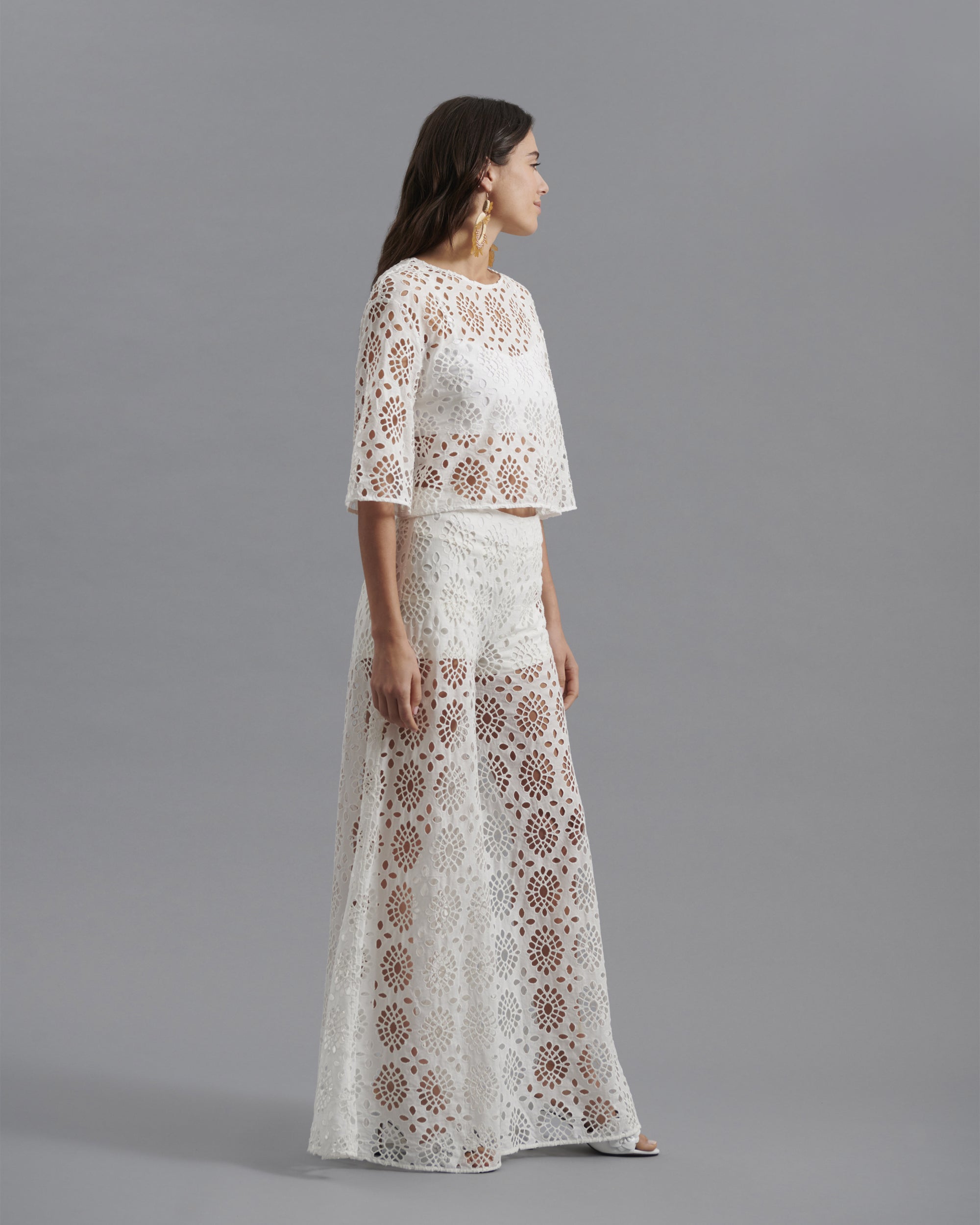 Women's Trouser CORFOU White Size 40