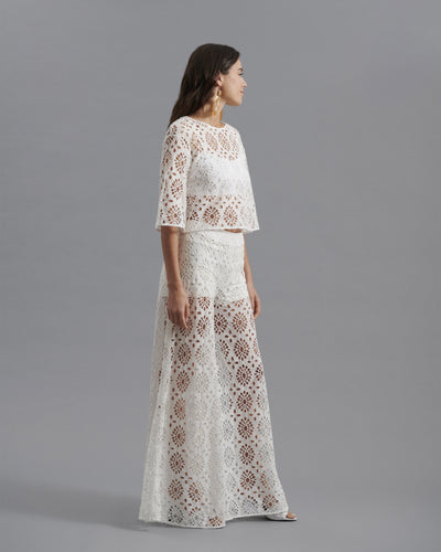 Women's Trouser CORFOU White Size 40