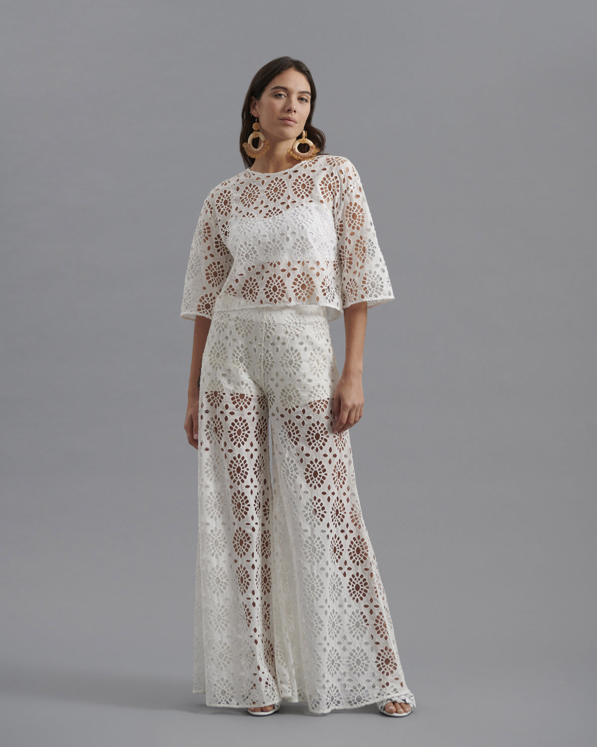 Women's Trouser CORFOU White Size 40