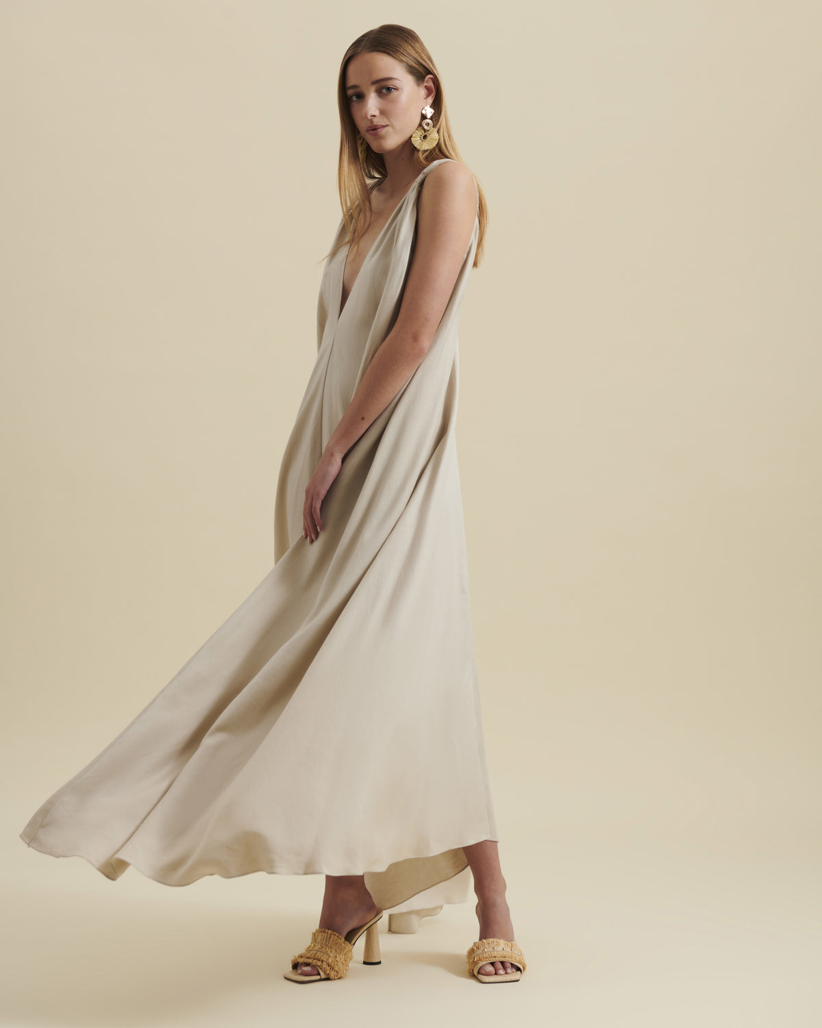 Women's Dress RHUNE Beige Size TU