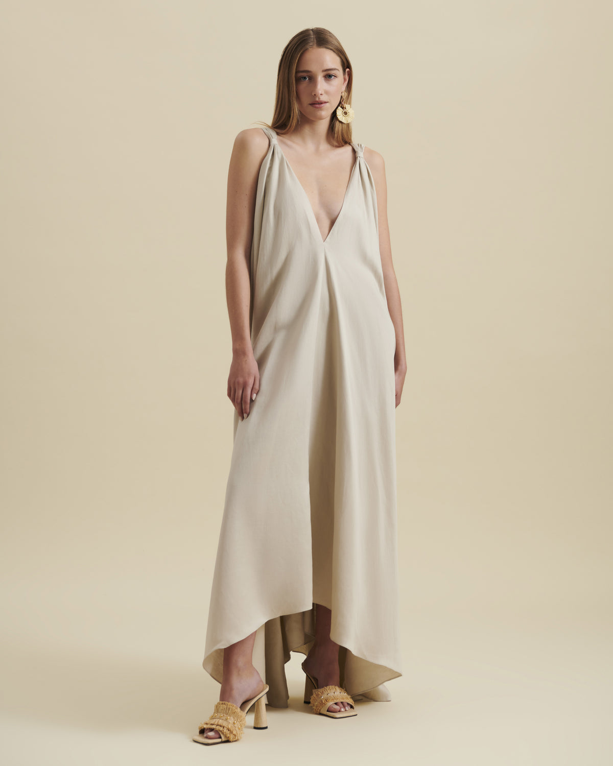 Women's Dress RHUNE Beige Size TU