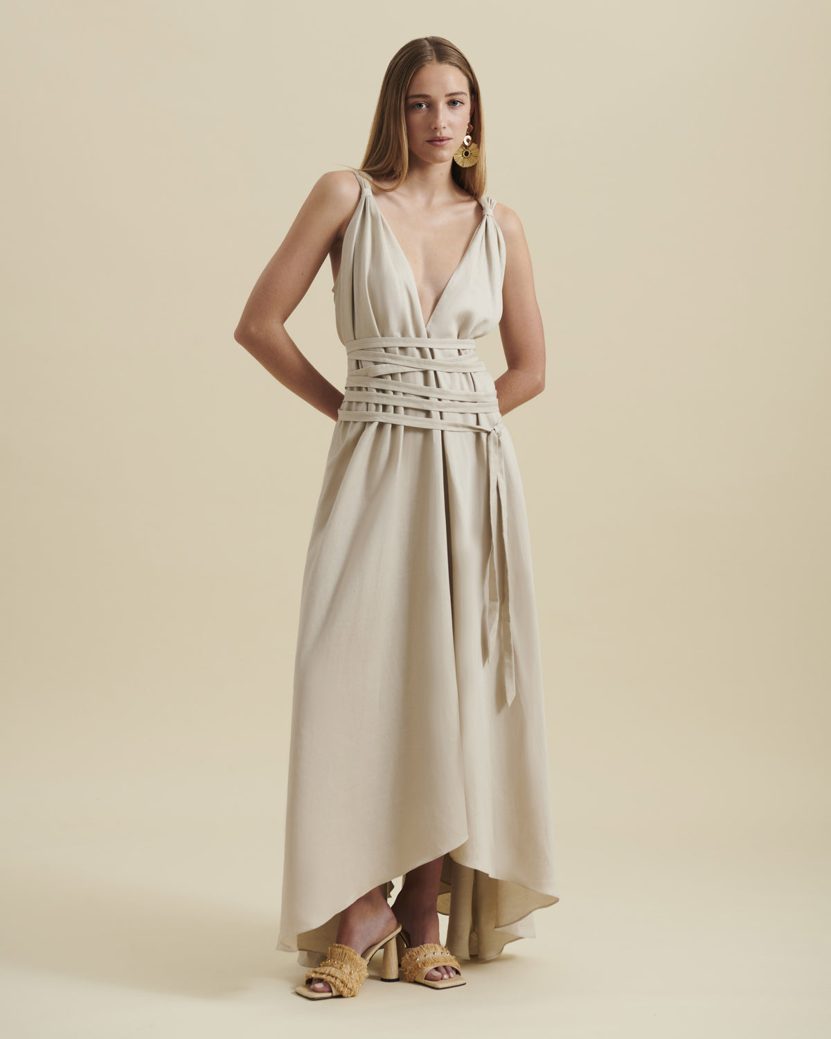 Women's Dress RHUNE Beige Size TU