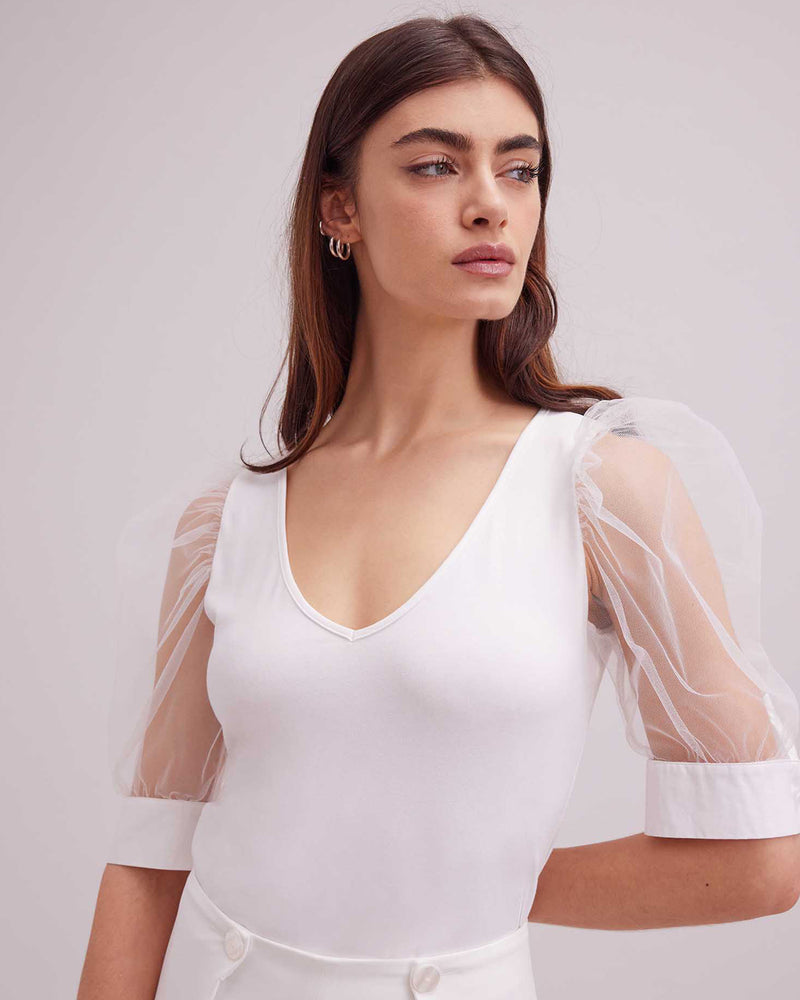 Anne Fontaine Women's T-Shirt AERIAL White  Size 40