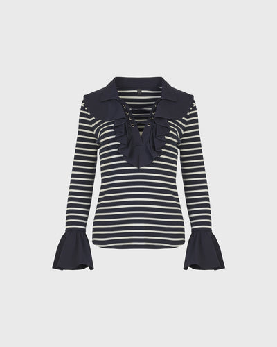 Anne Fontaine Women's Top COQUILLAGE Dark Navy Size XL