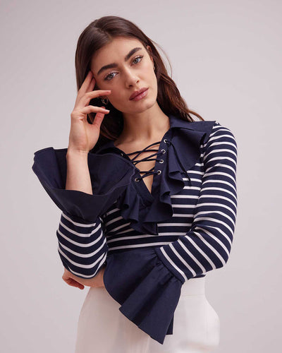 Women's Top COQUILLAGE Dark Navy Size XL