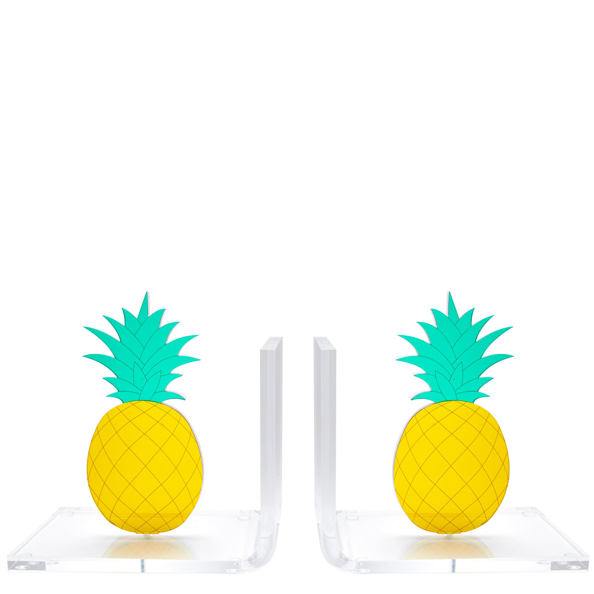 Tara Wilson Designs Bookends Mirrored PINEAPPLE 7.5" h