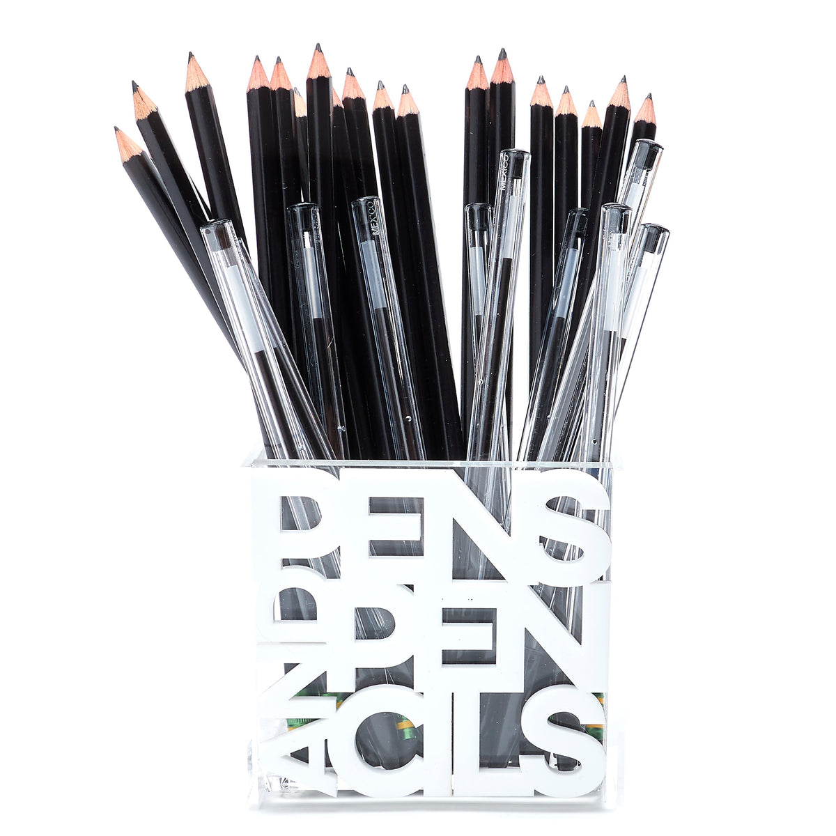 Tara Wilson Designs Holder PENS AND PENCILS White 3.5" x 3.5" x 2" d