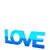 Tara Wilson Designs Shelf Decor Stand Alone LOVE Mirrored Blue 6.5" x 3.5" h x 1" d