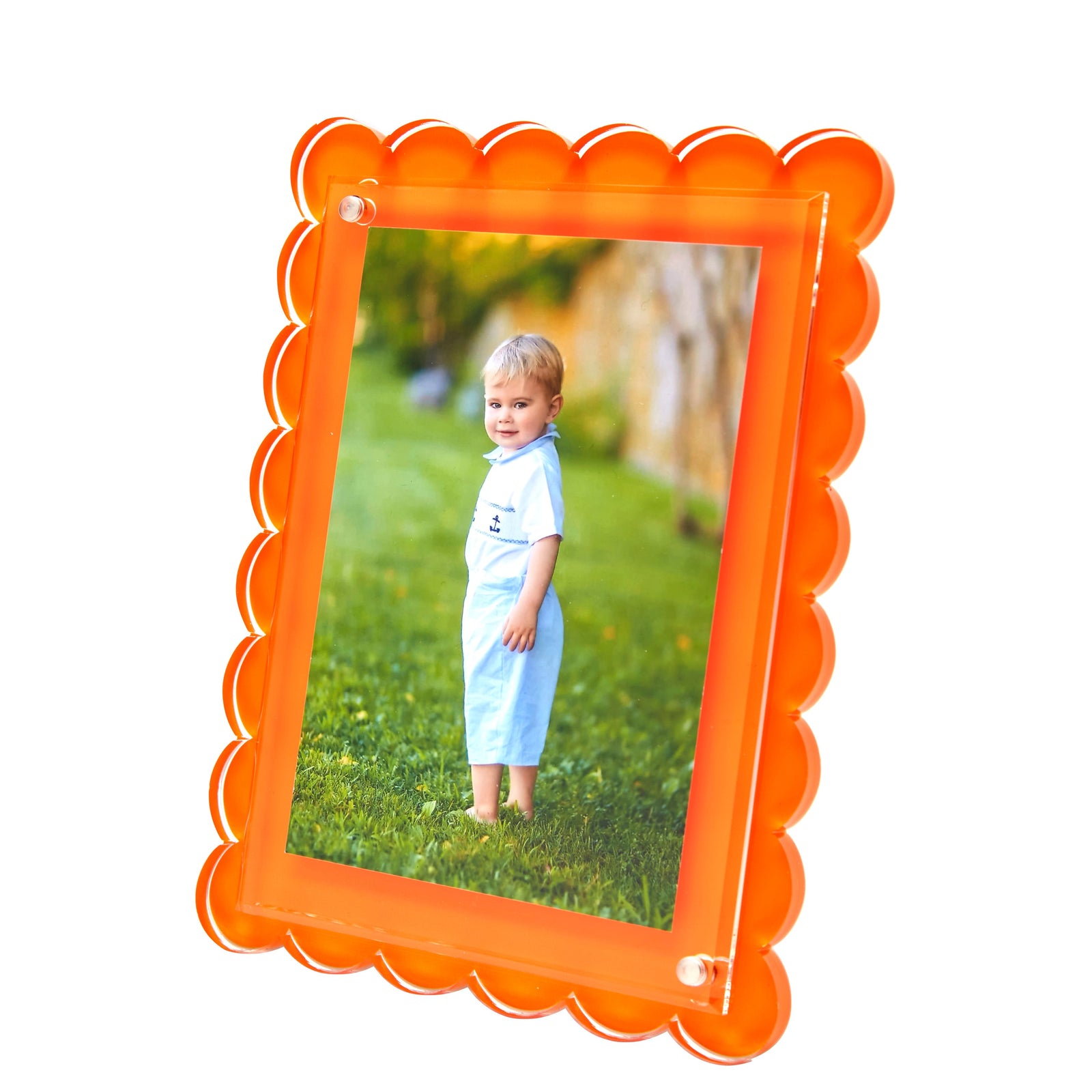 Tara Wilson Designs Frame SCALLOP Orange 6" x 8" for Photo Size 4" x 6" or 5" x 7"