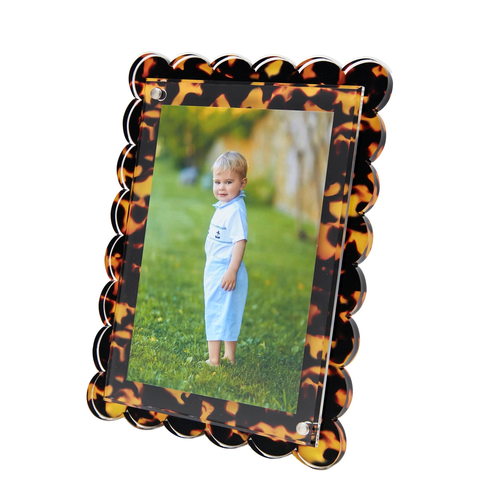 Tara Wilson Designs Frame SCALLOP Tortoise 6" x 8" for Photo Size 4" x 6" or 5" x 7"