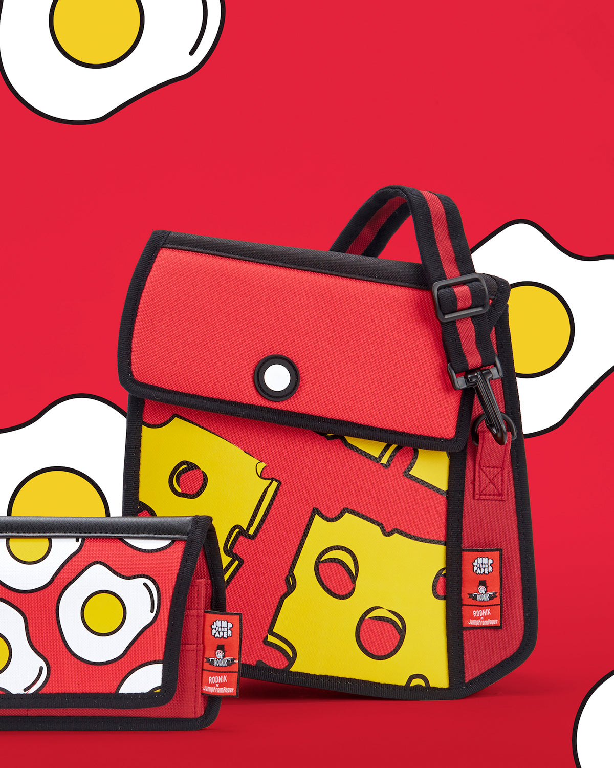Jump From Paper 2D Shoulder Bag POP ART CHEESE Red Image 2