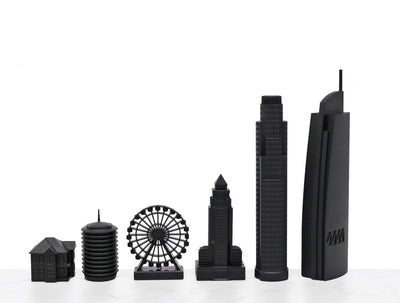 Skyline Chess Chess Set Acrylic LOS ANGELES Edition with Wood Map Board