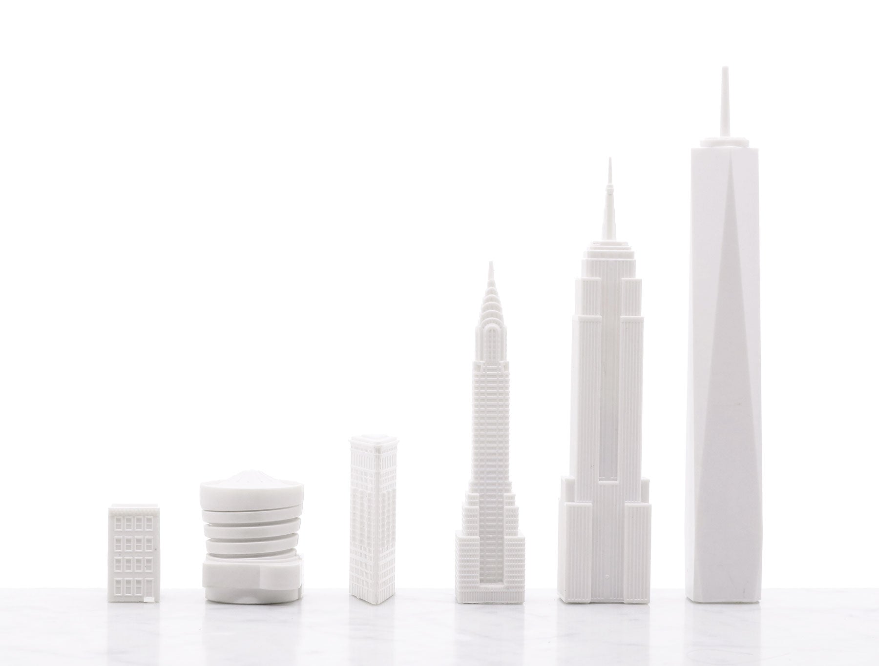 Skyline Chess Chess Set Acrylic NEW YORK Edition with Marble Hatch Board