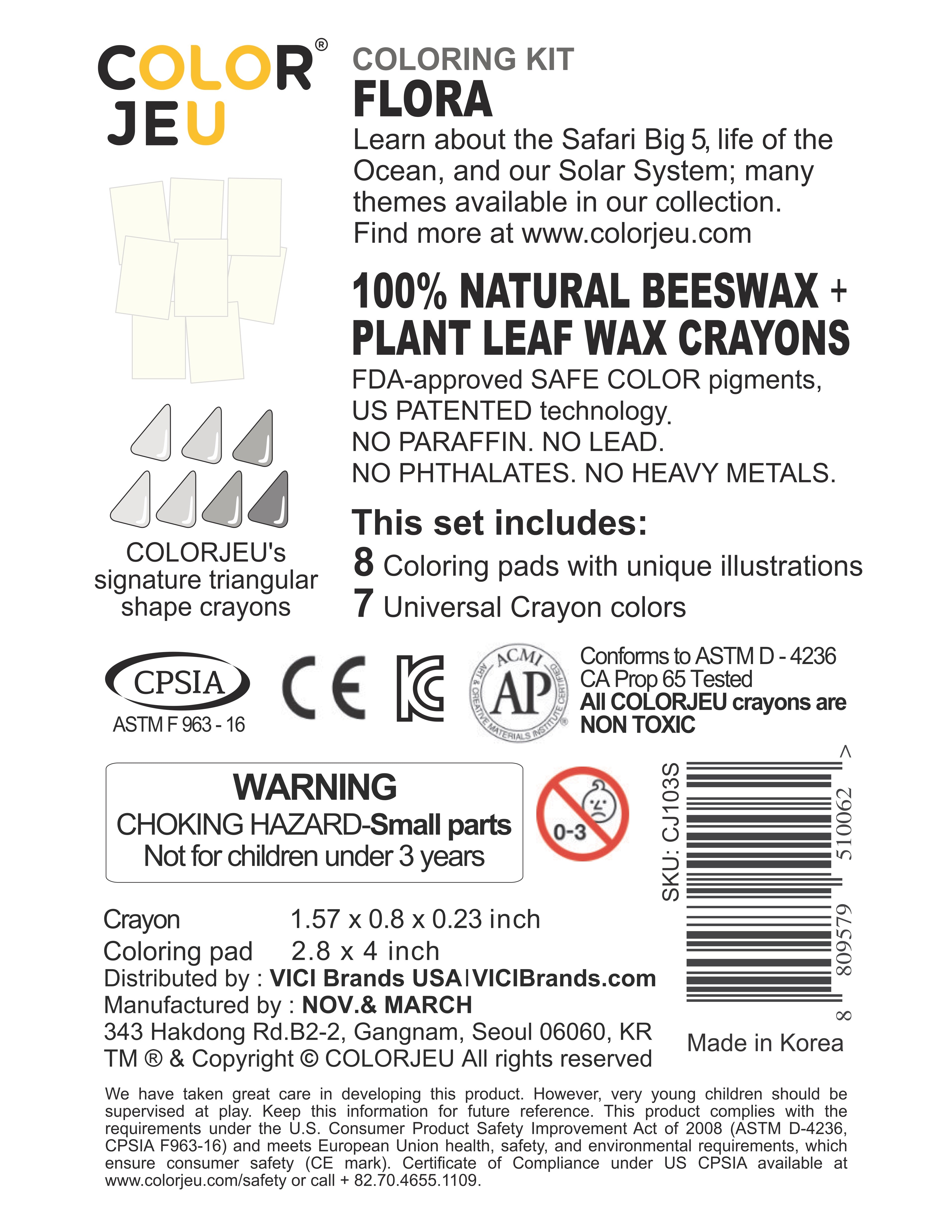 COLOR JEU Coloring Kit - 5 units in set - FLORA  Small