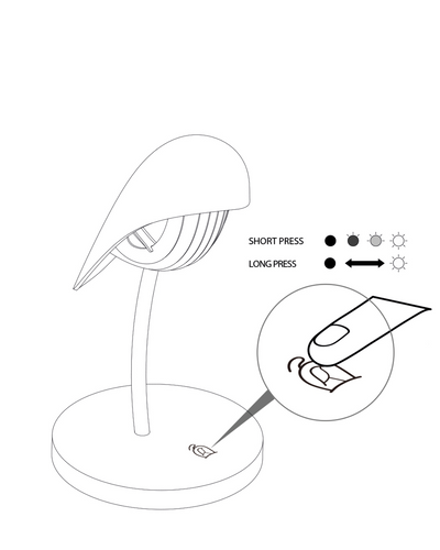 Daqi Side Table Lamp with USB charger with porcelein bird in Burnt Brick