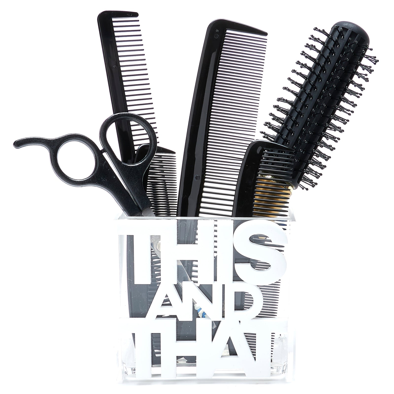 Tara Wilson Designs Holder THIS AND THAT White 3.5" x 3.5" x 2" d