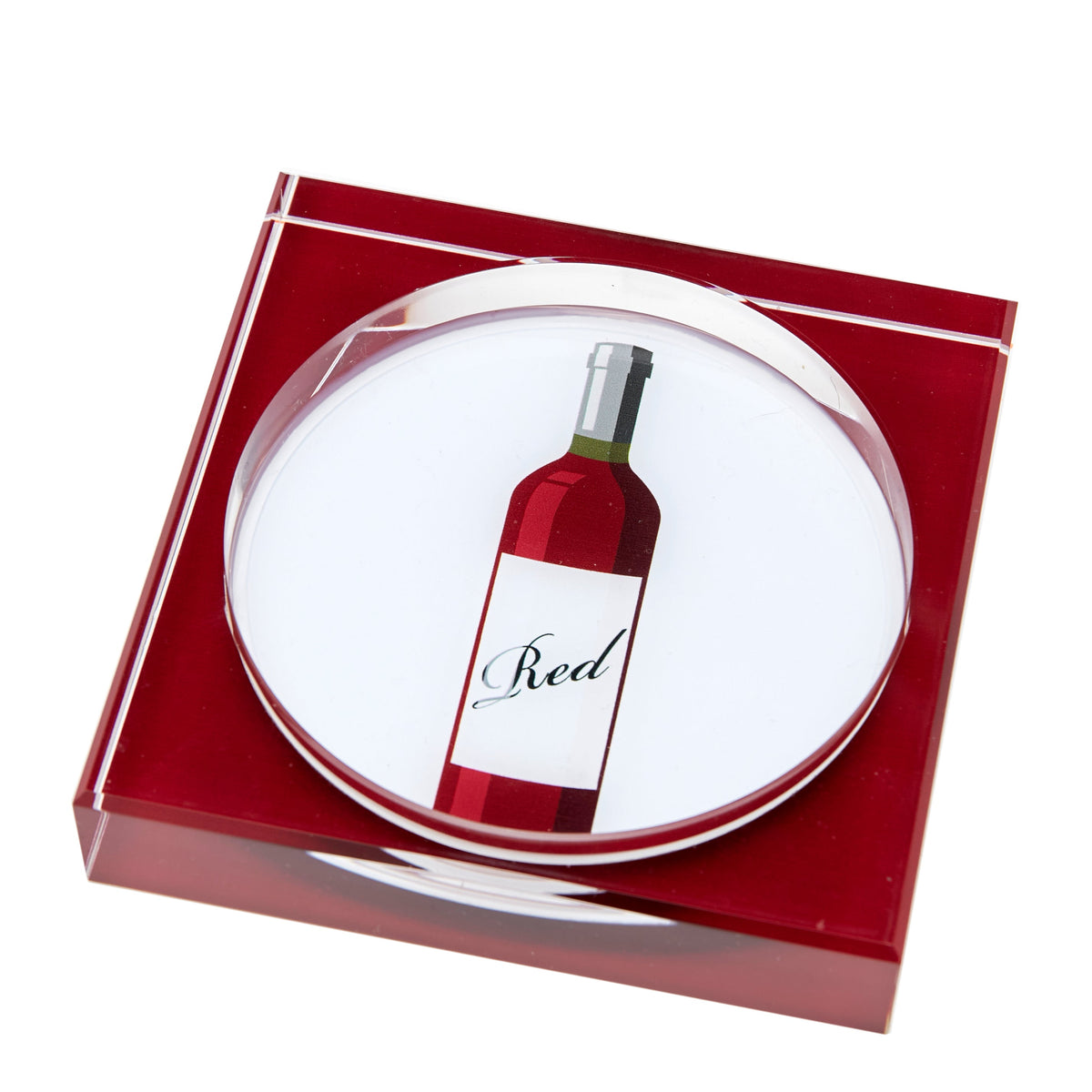 Tara Wilson Designs Bottle Coaster Red WINE 4.75" x 4.75"
