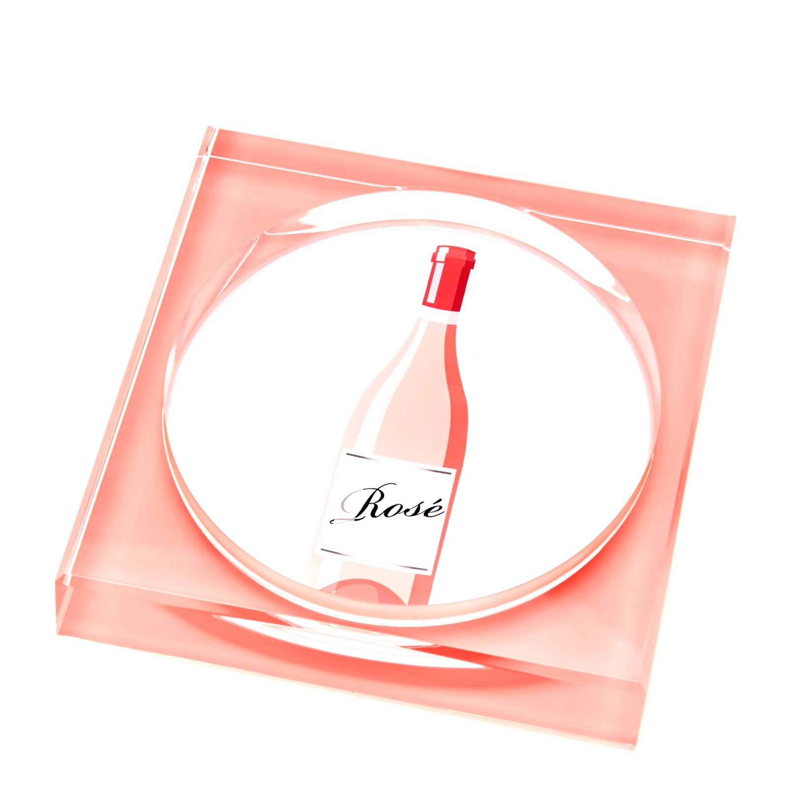 Tara Wilson Designs Bottle Coaster ROSE WINE 4.75" x 4.75"