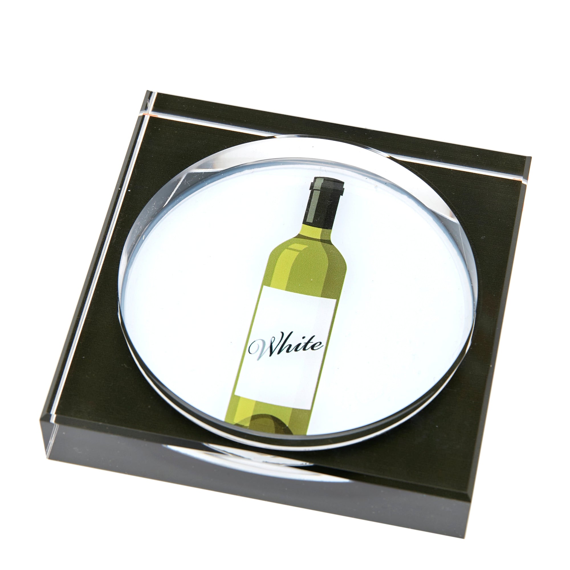 Bottle Coaster White WINE 4.75 inches by 4.75 inches 