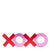 Shelf Decor Stand Alone XOXO Mirrored Red & Pink 6.5 inches length